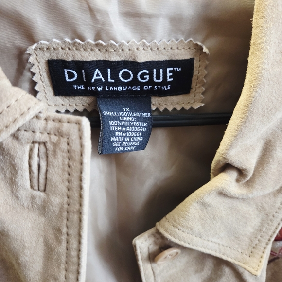 dialogue 12 vintage leather suede embroidered boho shirt jacket - Picture 2 of 9